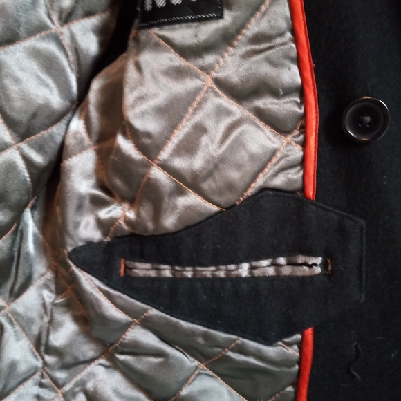 M WOMEN'S VOLCOM BLACK DOUBLE-BREASTED PEA COAT ZIP SECURE POCKETS W/O HOOD - Picture 3 of 13